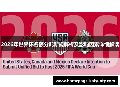 2026年世界杯名额分配新规解析及影响因素详细解读