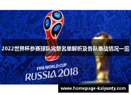 2022世界杯参赛球队完整名单解析及各队备战情况一览