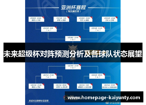 未来超级杯对阵预测分析及各球队状态展望 未来超级杯对阵预测分析及各球队状态展望