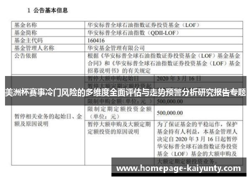美洲杯赛事冷门风险的多维度全面评估与走势预警分析研究报告专题