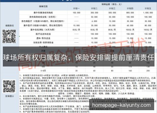 球场所有权归属复杂，保险安排需提前厘清责任